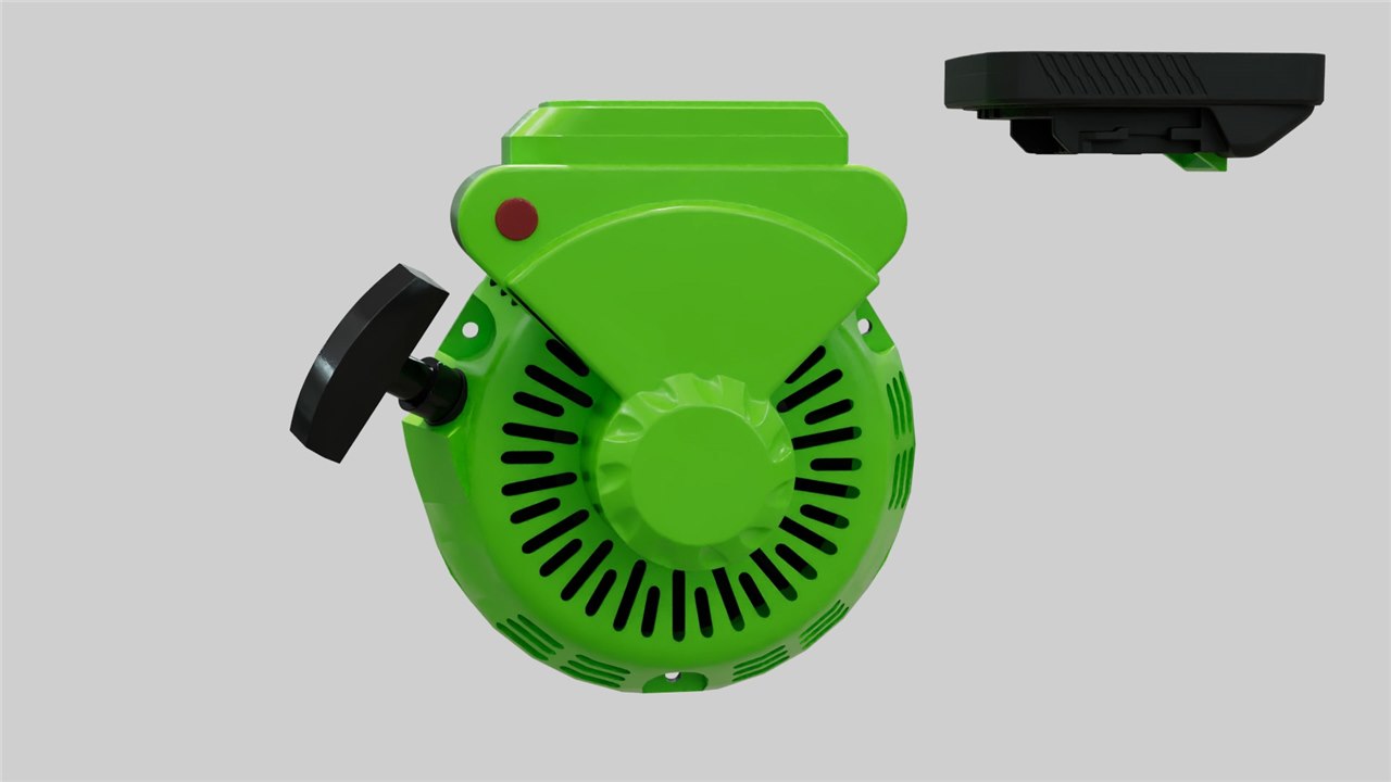 DuoStart adapter mounted to a small engine